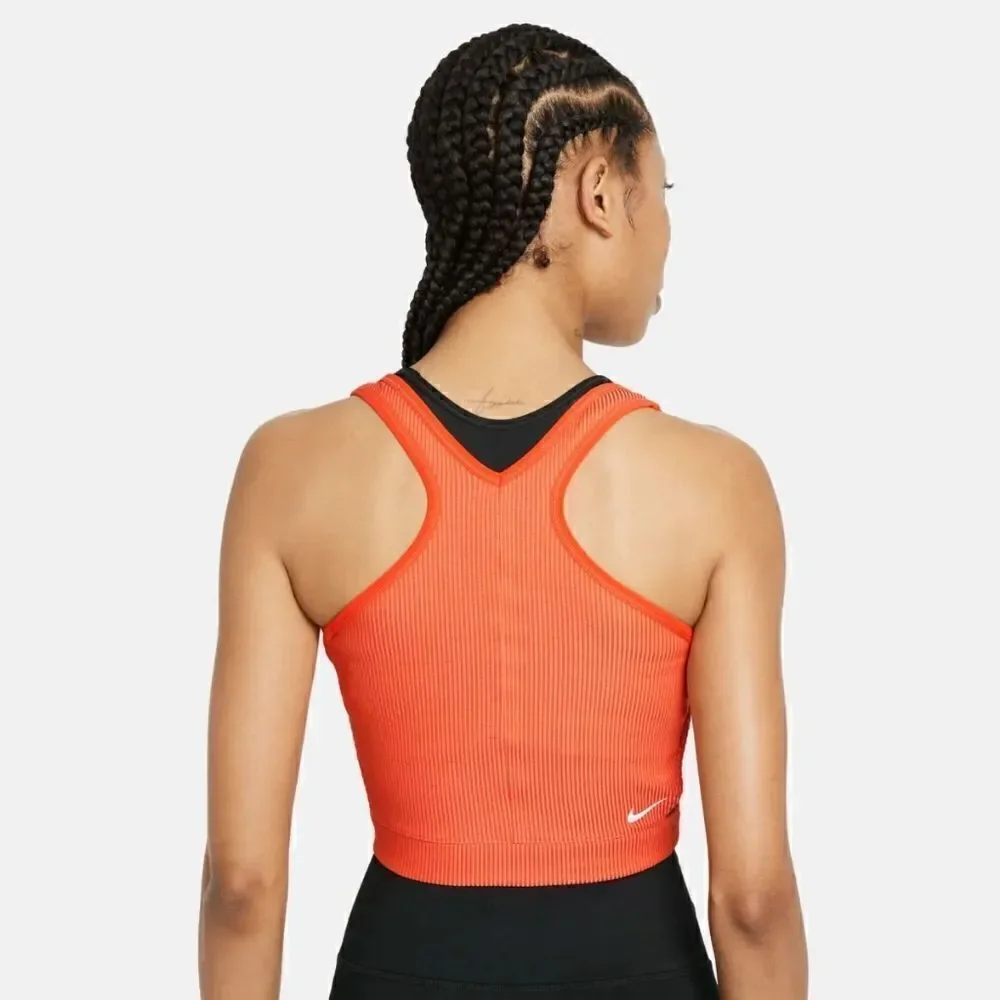 Nike Naomi Osaka Court Challenger Tennis Crop Tank Top Size Large L Orange New